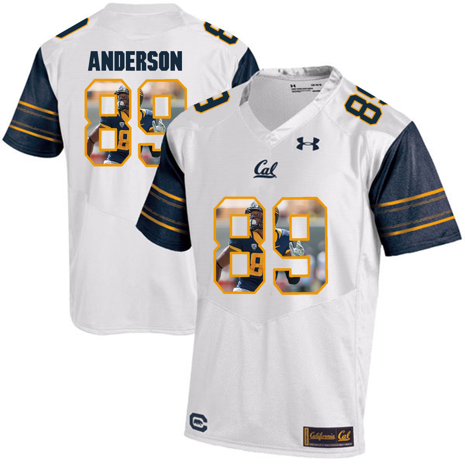 Men California Golden Bears #89 Stephen Anderson White Customized NCAA Jerseys->customized ncaa jersey->Custom Jersey
